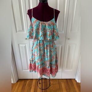 NWT CUPSHE Flutter Top Dress in Floral & Turquoise Print Size M